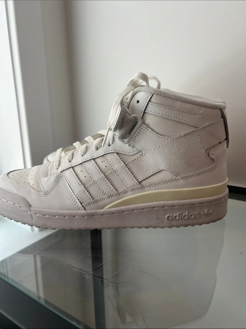 Men’s Adidas High Top, White Sneakers